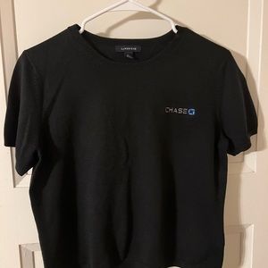 Womens black short sleeve sweater chase bank